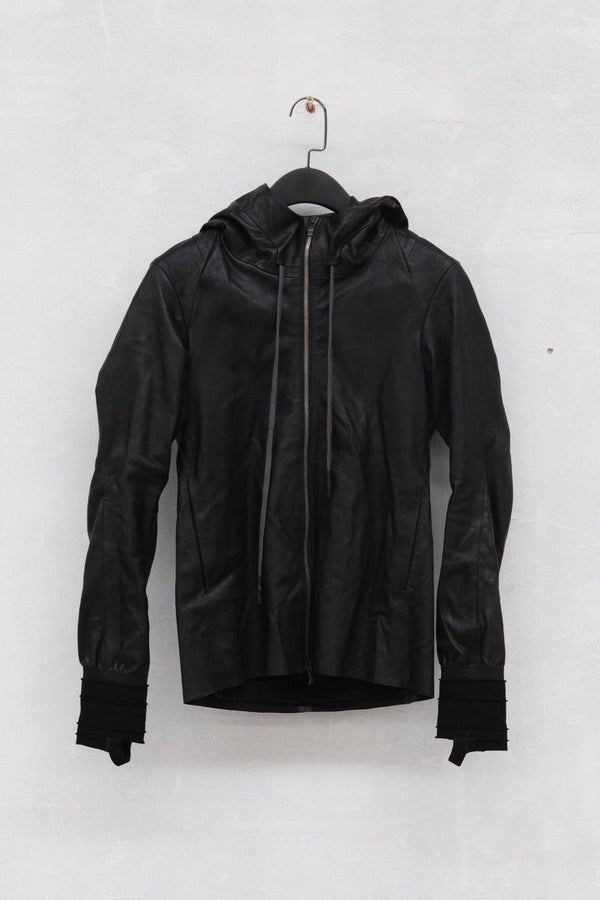 Devoa deer leather jacket FJA-ESD black